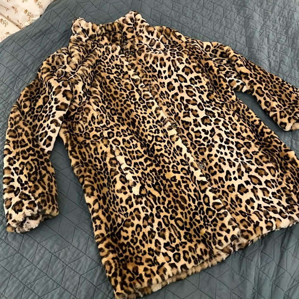 SO SOFT Faux Fur Leopard coat LOFT